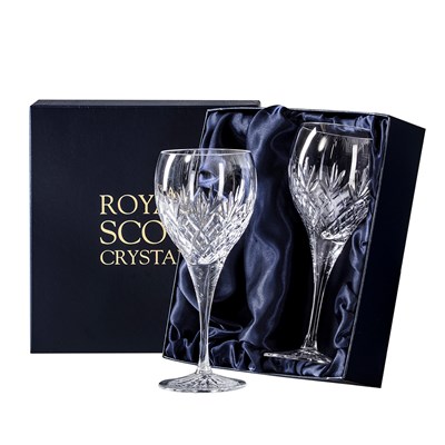 Buy And Send Royal Scot Crystal - Edinburgh - 2 Crystal Wine Glasses (Presentation Boxed)